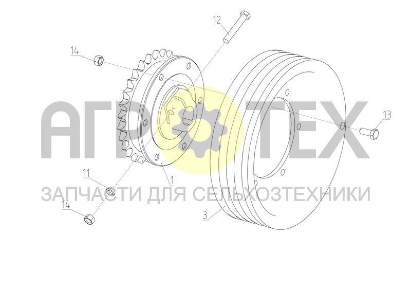 Шкив (152.03.00.150А) (№3 на схеме)